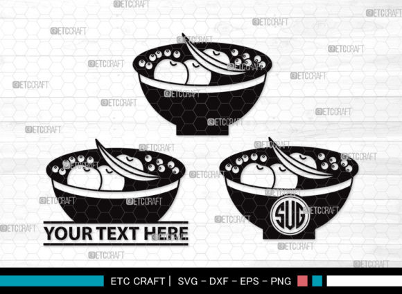 Bowl Healthy Monogram SVG Cut File Fla: Graphics for Crafts & Local Brands