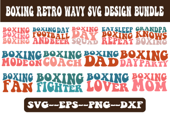 Boxing Retro Wavy SVG Design Bundle: Graphics for Crafts-Driven Brands