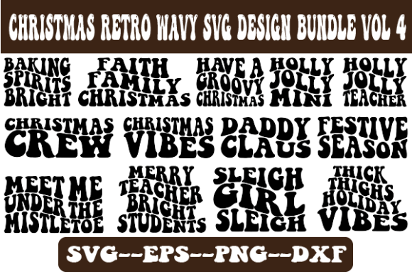 Christmas Wavy SVG Design Bundle Vol 4: Graphics for Crafts & Content