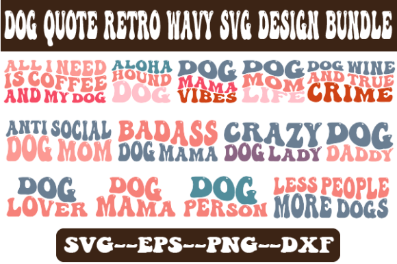 Dog Wavy SVG Design Sublimation Bundle for Crafts & Graphics