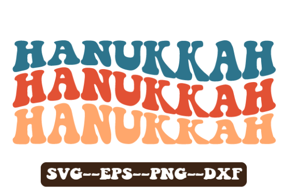 Hanukkah Retro Wavy SVG Graphics for Crafts
