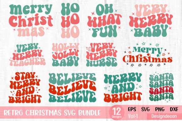Retro Christmas Sublimation SVG Bundle: Graphics for Crafts & Local Branding