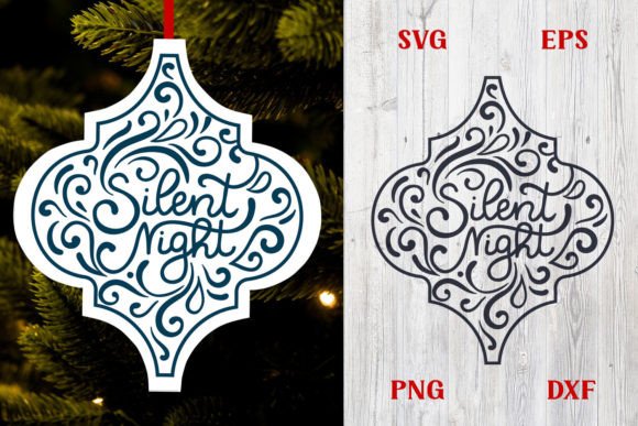 Silent Night Christmas Arabesque SVG