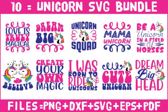 Unicorn SVG Design Bundle: Graphics & Crafts